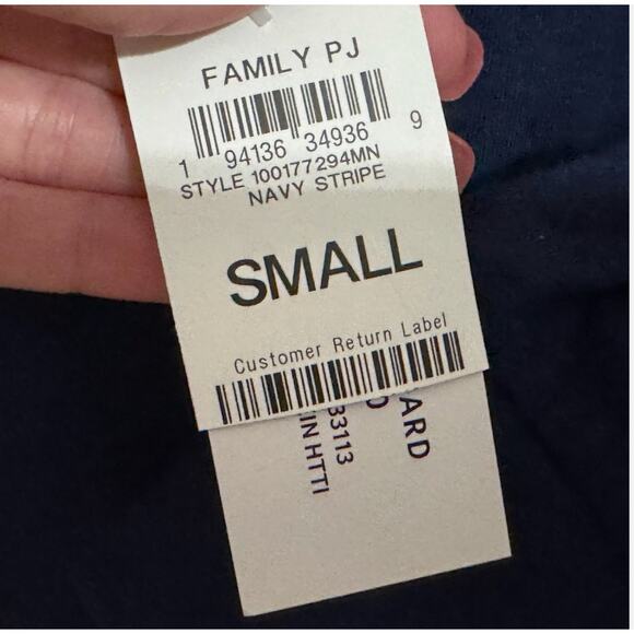 Macys Pajama Set Mens Small Navy JOLLY VIBES Holiday Festive Lounge Comfy Cozy - Picture 5 of 8